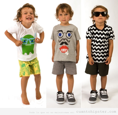 Niños hipsters con look de verano