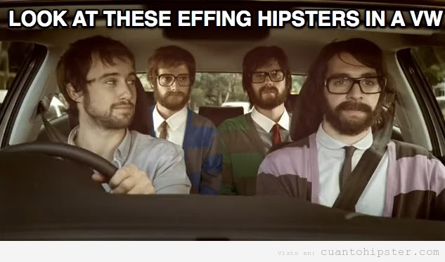 Viaje en coche con tres hipsters