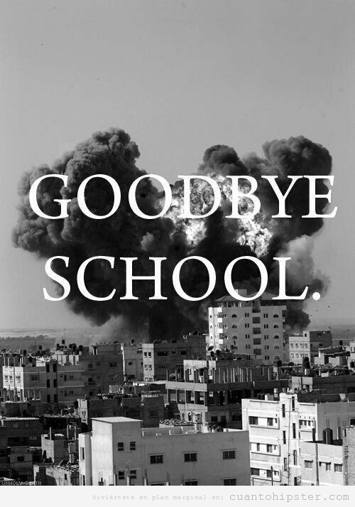 Explosión de un edificio, goodbye school