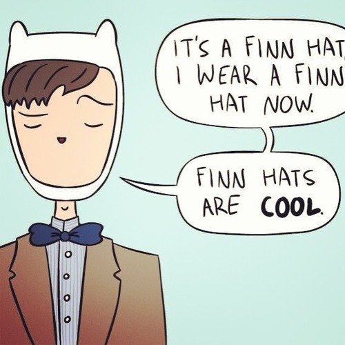 Dibujo de un hipster con sombrero de Finn, Hora de aventuras
