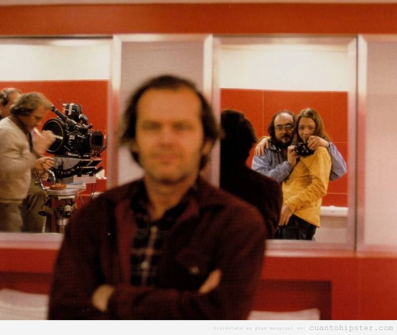 Selfie de Kubrick  con Jack Nicholson en rodaje El Resplandor