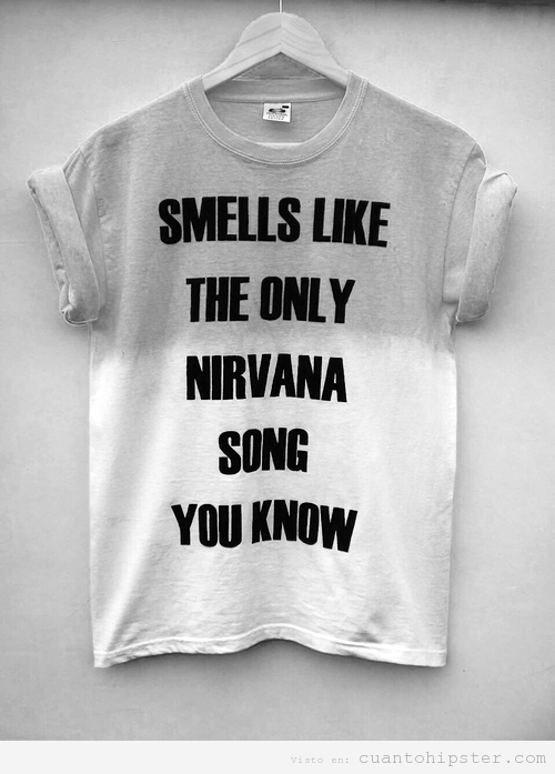 Camiseta irónica frase Nirvana Smells like