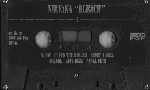 Gif animado con cintas de Nirvana
