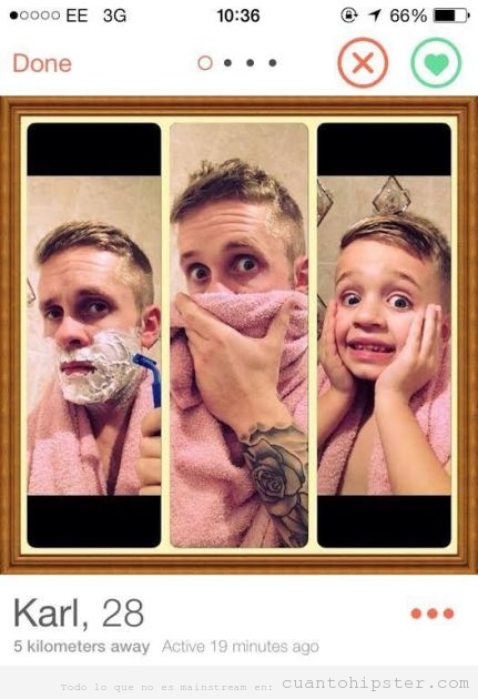 Foto graciosa, se afeita la barba y se convierte en niño
