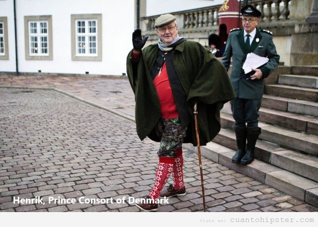 Foto look hipster de Henrik, príncipe consorte de Dinamarca