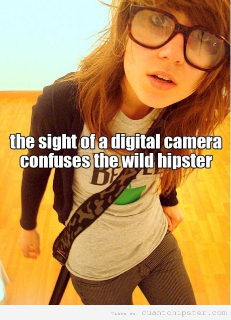 La vista de una cámara digital confunde a los hipsters