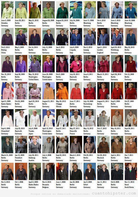 Nuevo pantone diseñado por Angela Merkel y sus trajes