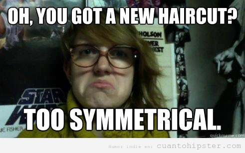 Meme hipster sobre el corte de pelo asimétrico