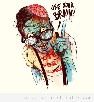 Hipster zombie Use your Brain
