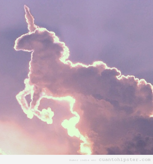 Nube hipster con forma de un unicornio