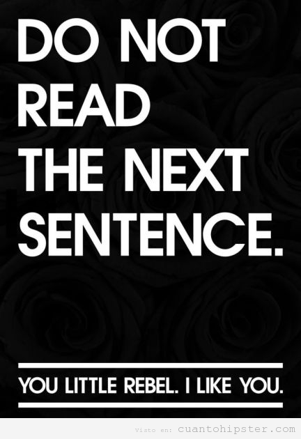 Poster Do not read the next sentence