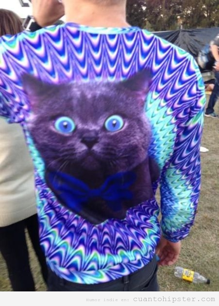 Camiseta de gato con estampado op art