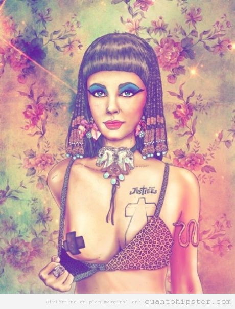 Ilustración Fab Ciraolo Cleopatra hipster Grunge