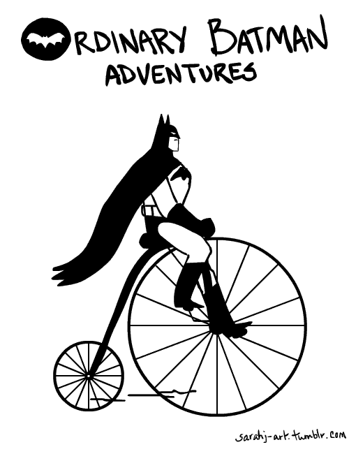 Gif de Batman en bici antigua de rueda grande