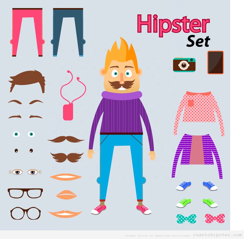 Hipster set de papel