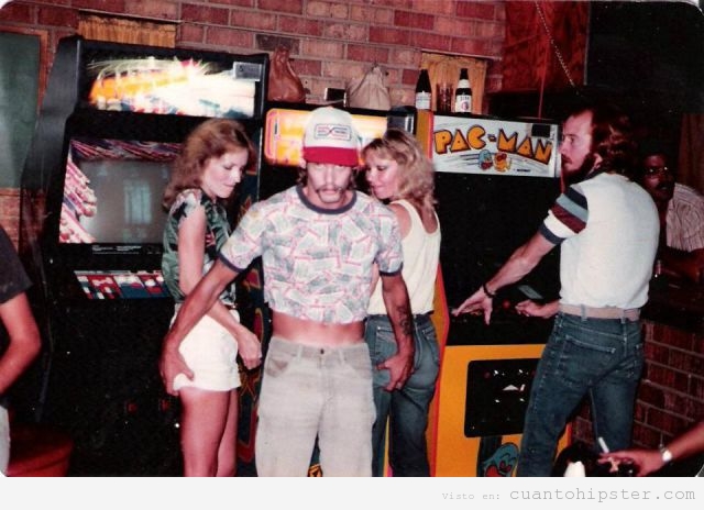 Foto de los años 80 en las máquinas recreativas