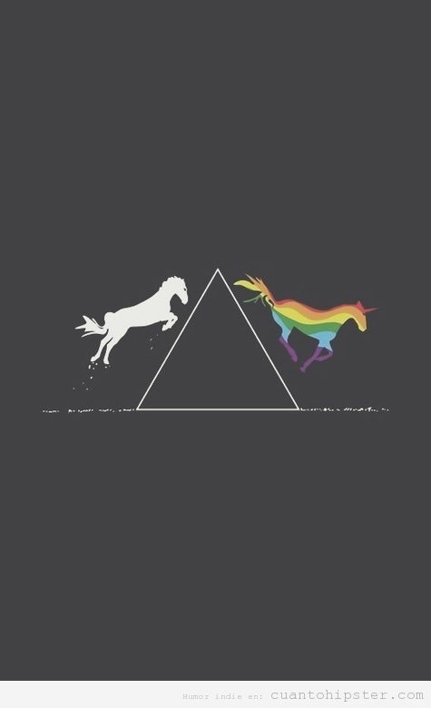Portada disco Pink Floyd con unicornio