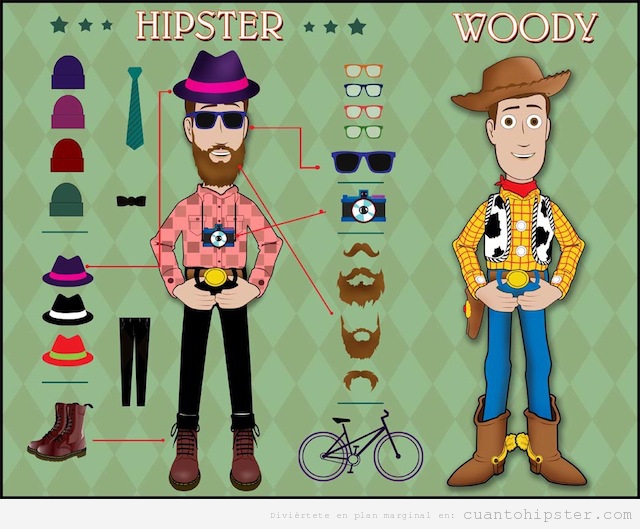 Juego para vestir a Woody de Toy Story como un hipster