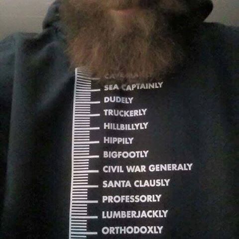 Sudadera que mide la longitud de la barba