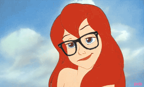 Gif animado Ariel sirenita gafas de pasta hipster