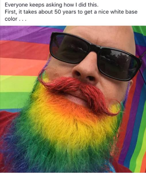 Foto hipster barba colores arcoiris