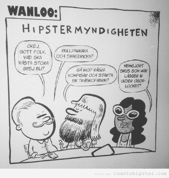 Viñeta graciosa hipster en sueco