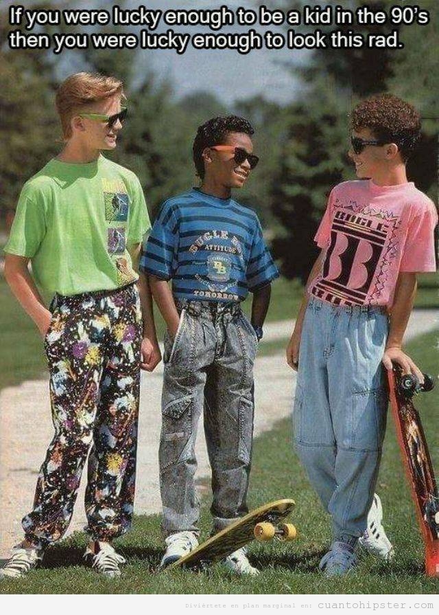 Foto gracioso niños con look hispter en los años 90